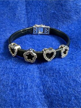 Dee Berkley Silicone Bracelet with Sterling Silver Stars and Hearts charms.